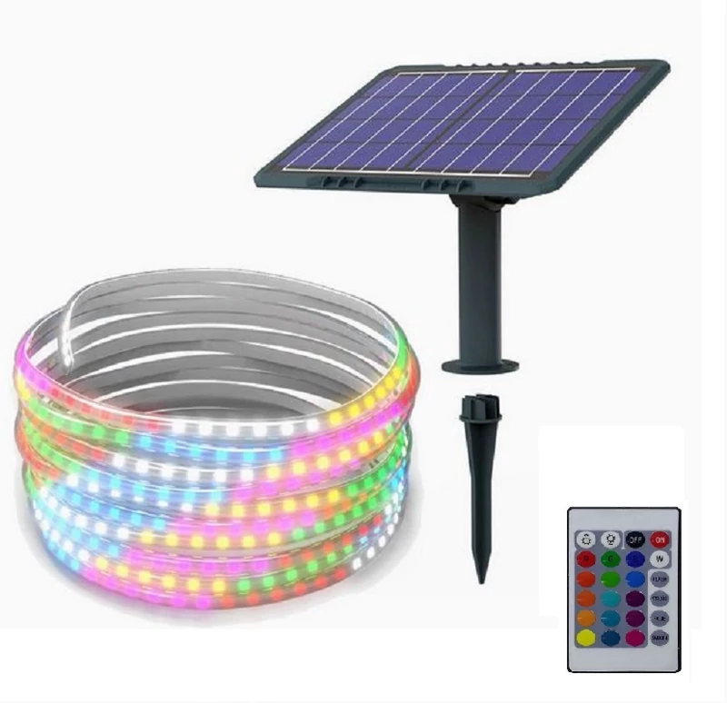 ریسه ی شلنگی 20 متری خورشیدی RGB افکت دار